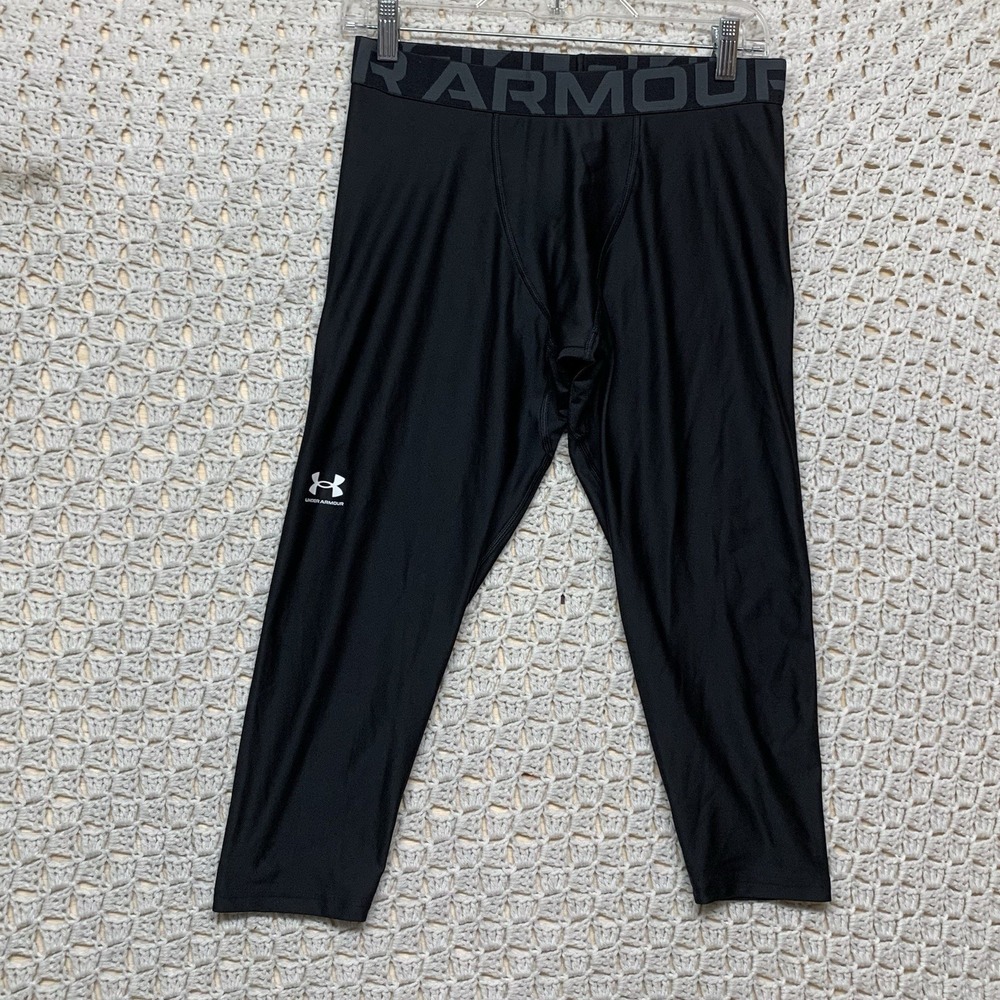 New Under Armour Leggings Boys Youth Sz YXL Polyester Elastane HeatGear‎ Armour